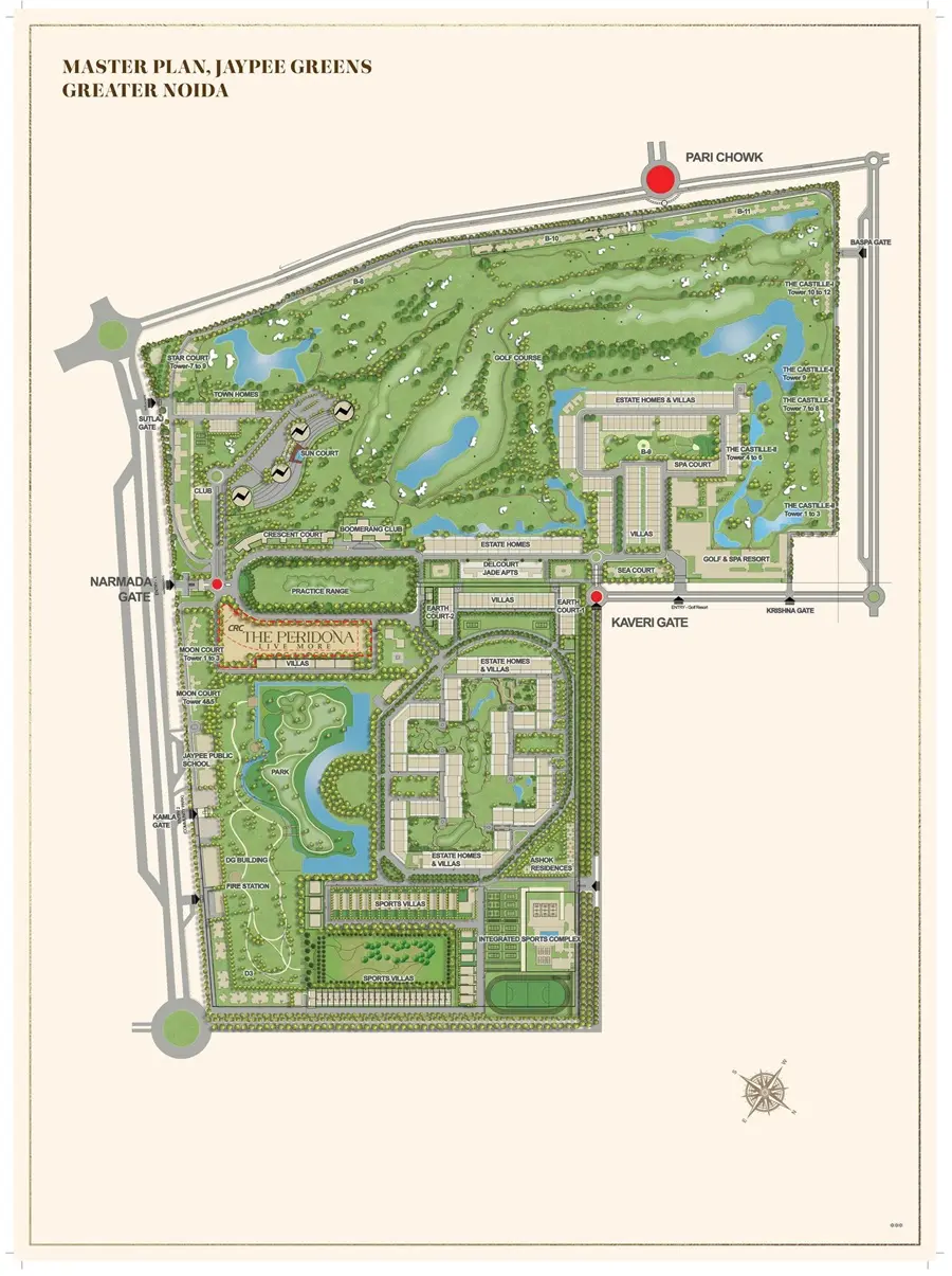 CRC The Peridona Master Layout Plan — 7 Towers, Jaypee Greens, Greater Noida