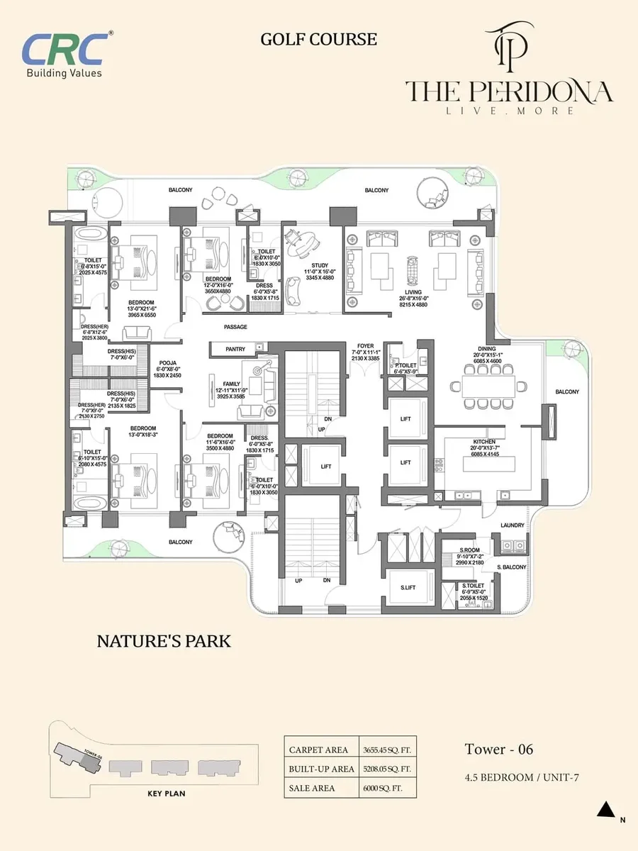 4 BHK Signature Floor Plan — CRC The Peridona, Jaypee Greens
