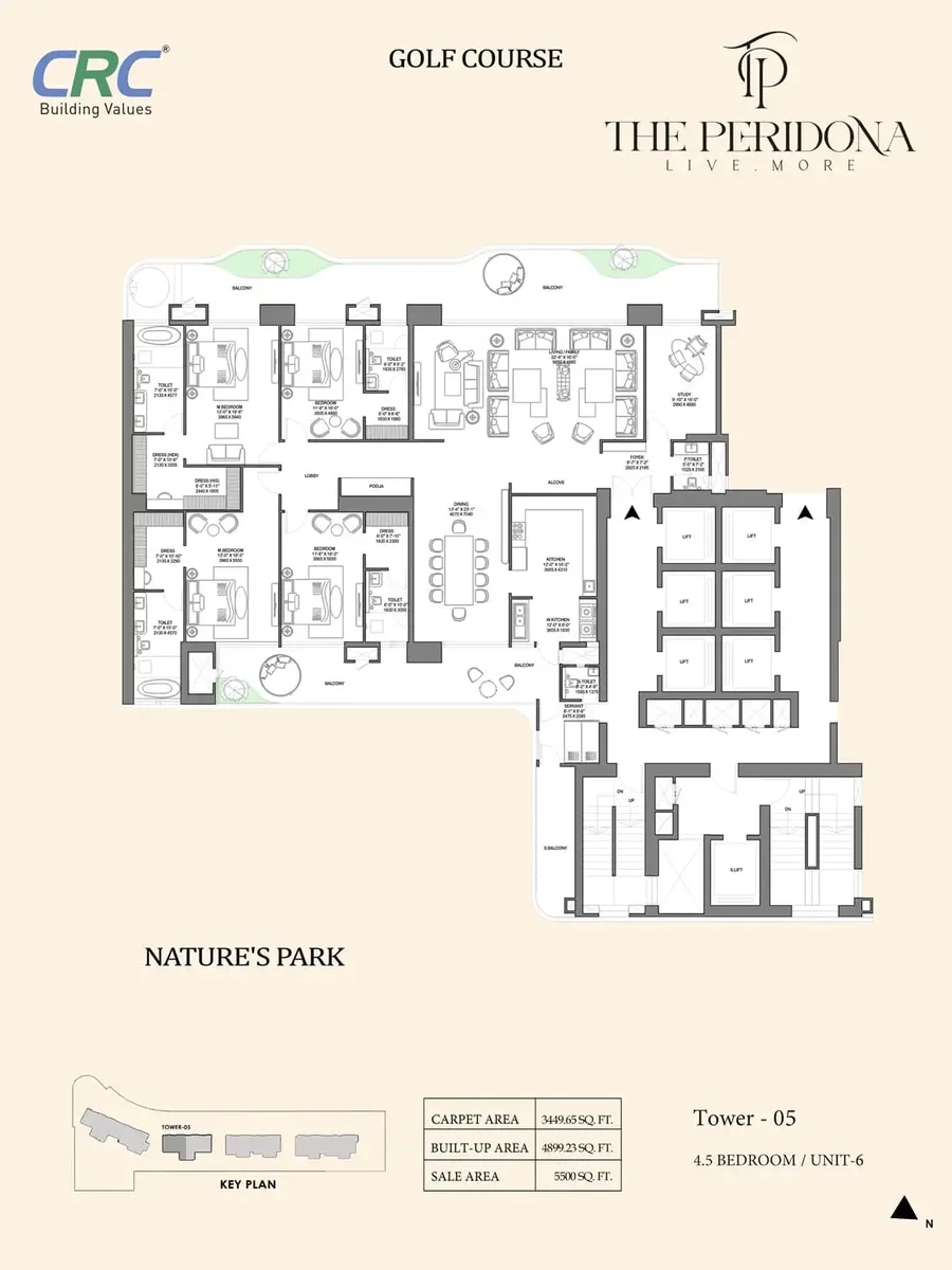 4.5 BHK Epic Floor Plan — CRC The Peridona, Jaypee Greens